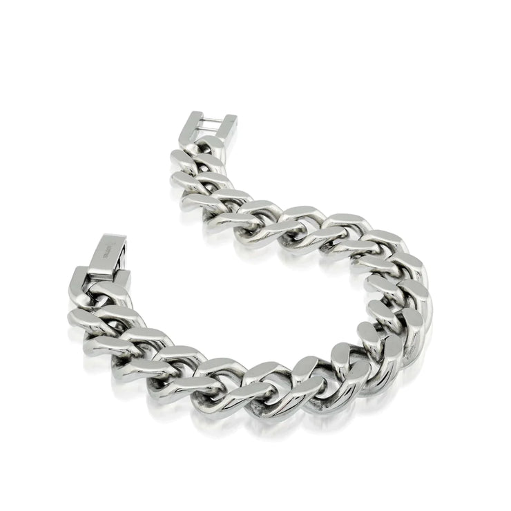 Men's Stainless Steel 22mm Double Curb Link I.D. Bracelet, 8 Inch - The  Black Bow Jewelry Company
